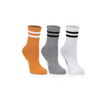 Ozzy Socks 3lü Kolej Çorabı Sarı Gri Beyaz