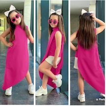 Modavals Kız Çocuk Fuşya Hürrem Kumaş Asimetrik Tunik Alt Üst Takım 847126935 Fuşya