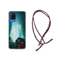 Oppo A54 Kılıf Rasta Boyun Askılı Night Cars 1619 Siyah