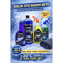 Kışa Hazır Oto Bakım Seti Antifrizli Cam Suyu 1l + Buz Çözücü Sprey + Yağmur Kaydırıcı
