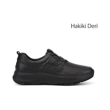 Diğer Erkek Siyah Bağcıklı Hakiki Deri Comfort Sneaker Ddma73542629 Siyah