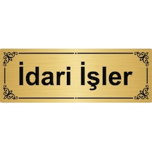 Idari Işler 7x20cm Altın Renk Metal Yönlendirme Levhası