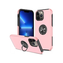 Apple iPhone Uyumlu 13 Pro Kılıf Elit Yüzüklü Kapak - Pembe Diğer