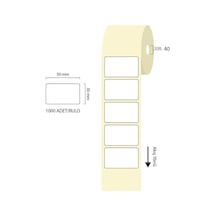 Tanex 50x30mm Eco Termal Etiket 1 Li 40mm Çap 1000 Li