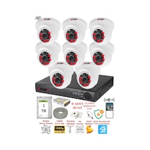 Fury 8 Kameralı 5mp 3.6mm Lens 2mp Görüntü 6 Atom Led Gece Görüşlü Fullhd Güvenlik Kamerası 1412a 1tb