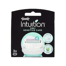 Wilkinson Sword Intuition 2 in 1 Sensitive Care Kendinden Sabunlu 4 Bıçaklı Kadın Tıraş Bıçağı 3 Yedek Kartuş