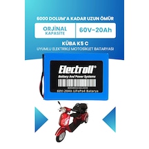 Küba K5 C Uyumlu Batarya Standart Kapasite Lifepo4 60v 20ah Elektrikli Motosiklet Bataryası