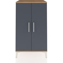 Hyperion Komodin 2 Raflı 2 Kapaklı 60x44x106 Çam-antrasit Çam