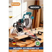 Böhrer BA011232 Elektrikli Lazerli 305MM Sanayi Tipi Gönye Kesme Makinesi