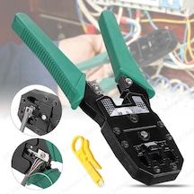 Rj45-Rj11-Rj9 Kablo Sıkma Pensesi + Kablo Soyma Aracı