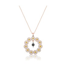 Papatya Silver Papatya Çemberi Siyah Kutup Yıldızı Sallantılı Gümüş Kolye UVPS100513