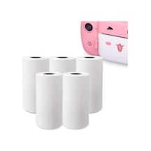 Vothoon Çocuk Kamera Baskı Kağıdı, 5'li Rulo 57x25mm Çekirdekli Fotoğraf Baskı Termal Kağıt Rul