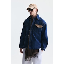 Vamos Oversize Kot Gömlek Koyu Mavi