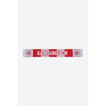 Samunspor Yazılı Çubuklu Atkı Kırmızı