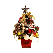 Masaüstü Mini Noel Ağacı Seti Led Işıklı Pvc Noel Dekorasyonu 50cm Ev Ofis Dekoru Çok Renkli Çok Renkli