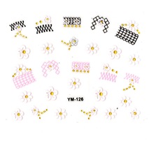 Limmy Tırnak Süsleme Sticker Nail Art Ym-126 - 6x5 Cm - Kare Desen Papatya