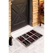 Siyah Komik Duvar Yazıları Kapı Önü Paspası Kp42n11