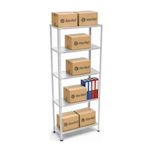 5 Katlı Galvaniz Çelik Raf - Depo, Arşiv, Kiler, Dosya, Market Rafı 31x60 Cm-100 Cm-0.70 Mm