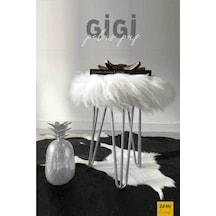 Gigi Peluş Puf, Beyaz Silver Beyaz - Gümüş