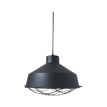 Retro Metal Siyah Dekoratif Kafesli Siyah İçi Gold Kafe Mutfak Avize Çap:30 Cm-dy545 Beyaz
