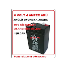 6 Volt 4 Amper Kuru Tip Akü Batarya Pil Işıldak Aküsü
