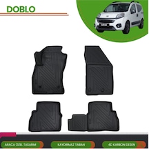 Fiat Doblo 2010-2022 4d Araca Özel Havuzlu Paspas Takımı Karbon