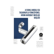 Mey İthalat 4 Modlu Musluk Başlığı Şelale, Yağmur, Sprey, Köpük Akışı Yüksek Basınç Performansı Modern Tasarım