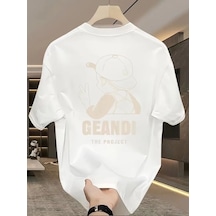 Kadın T-shirt "gandhı The Project" Baskılı Kısa Kollu Tişört - Beyaz
