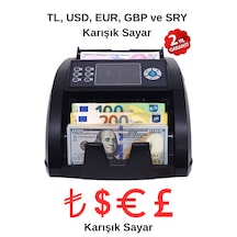 Mix Pro Tl Usd Eur Gbp Sry Karışık Sayan Profesyonel Para Sayma Makinesi Çoklu Döviz Sayar