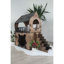 Kedi Evi Teraslı Dekoratif Kedi Evi