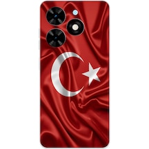 Tecno Spark 20-20c Uyumlu Türk Bayrağı Baskılı Silikon Kılıf Renkli