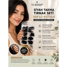 Siyah Takma Tırnak Seti 100'lü Kutulu