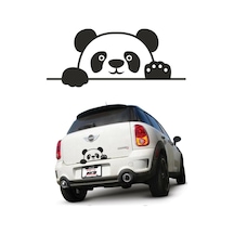 Bagajdan Bakan Panda Oto Cam Sticker Siyah 20 X 8 Cm