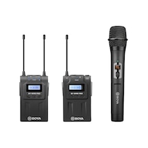 Boya BY-WM8 Pro-K4 Çift Kanallı Kablosuz Yaka ve El Mikrofon Seti