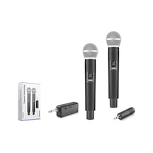 Uhf Kablosuz 2 Mikrofonlu Set 6.35 Mm Siyah Hdx2802
