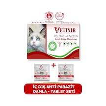 Kedi Bitkisel İç Dış Bit Pire Uzaklaştırıcı Ense Bitkisel Damla Seti - 5 Damla 2 Tablet