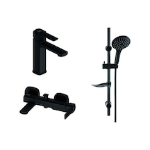 Gpd Pedra Mlb160-S-Mbb160 Banyo + Lavabo + Sürgülü Duş Seti Siyah