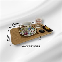 Ahşap Boyanabilir Kahve Sunumluk 6 Adet