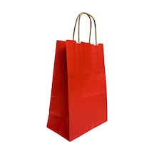 Kağıt Çanta Kırmızı 15x20x8 Cm 25'li