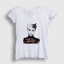 Presmono Kadın Hate Xxxtentacion T-shirt Beyaz