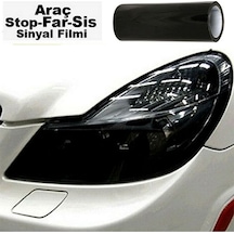 Far Stop Filmi Far Folyosu Koyu Parlak Siyah Far Çizik Çizilme Engelleyici Folyo 100cm X 30cm