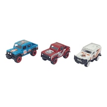 3'lü Araba Off-road Seti - Die Cast - Ds045 Lisinya Mavi