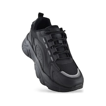Papatay Mp 2076 Rahat Ortopedik Taban Günlük Unisex Spor Ayakkabı Kalın Taban Siyah