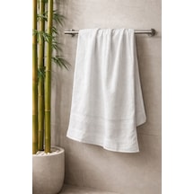 Bambu Banyo Havlusu Beyaz Otel Tipi - 70 X 140 - Lüks Bambu Havlu Bambu Ağacı Jakarlı