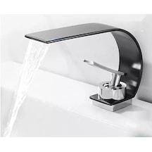 Özel Seri Şelale Banyo Lavabo Bataryası Mat Siyah