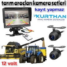 2 Adet Kelebek Kamera 7 İnç Monitör Seti Kayıtsız 12 Volt