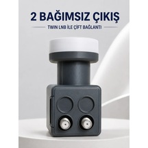 Ers Çift Çıkışlı Twin Lnb 4k Ultra Hd Uyumlu Ku Band Uydu Anten Başlığı 0.1 Db