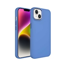 More Tr Apple Uyumlu iPhone 14 Plus Uyumlu Metal Çerçeve Ve Buton Tasarımlı Silikon Mtr Luna Kılıf-lavendery Gray