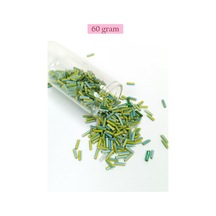 Uzun Boru Kesme Boncuk Çap 2mm Uzunluk 10 Mm - 60 Gram - Yeşil Mavi - Bnc289