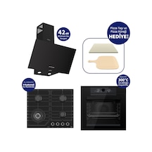 Ferre Pizzart & Fryart QEP65CS+NT025-WFA+D086-SA Özel Woklu Tasarım Ankastre Set Siyah